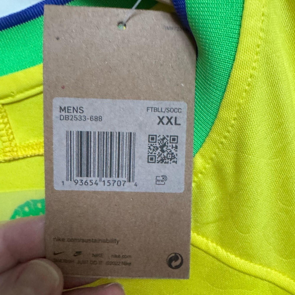 NWT Nike Brasil 2022/2023 Home Football/Soccer Jersey. Size XXL - Picture 7 of 10